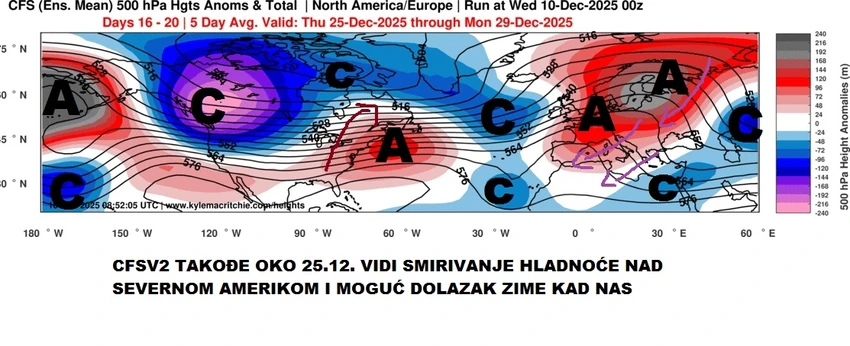 Oko 25. decembra je moguć dolazak zime kod nas