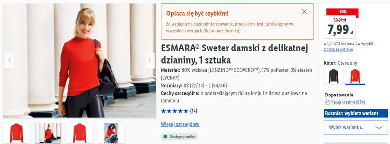 Lidl - sweter Esmara