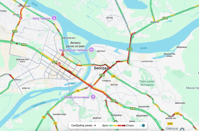 Gužva u Beogradu 16. oktobra