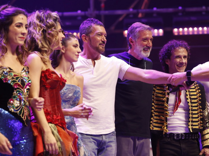 Antonio Banderas podczas prezentacji spektaklu muzycznego "Godspell" w Maladze.