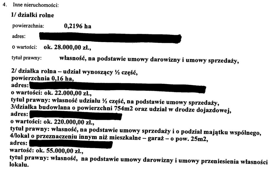 Oświadczenie majątkowe Władysława Kosiniaka-Kamysza.