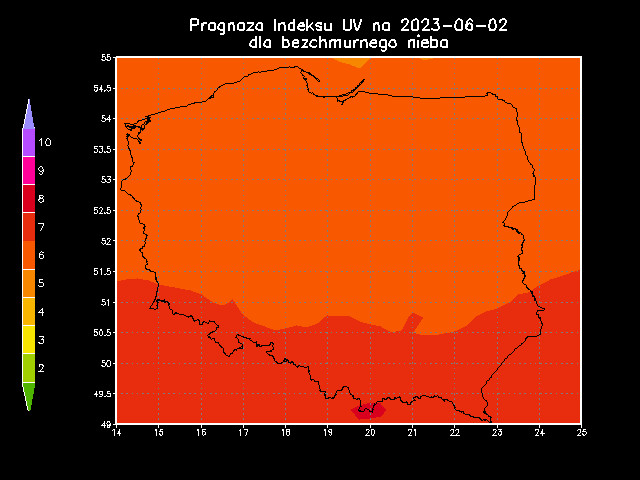 Prognoza promieniowania UV na piątek