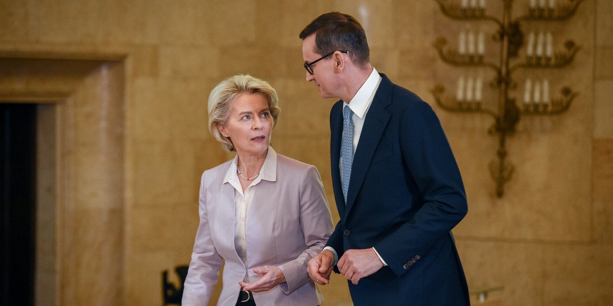 Ursula von der Leyen i Mateusz Morawiecki.