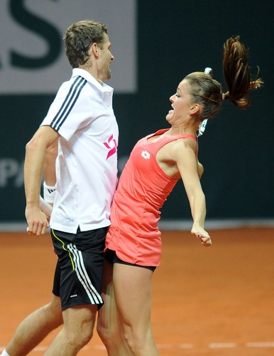 Agnieszka Radwańska 'wygłupiała' się na korcie w Katowicach