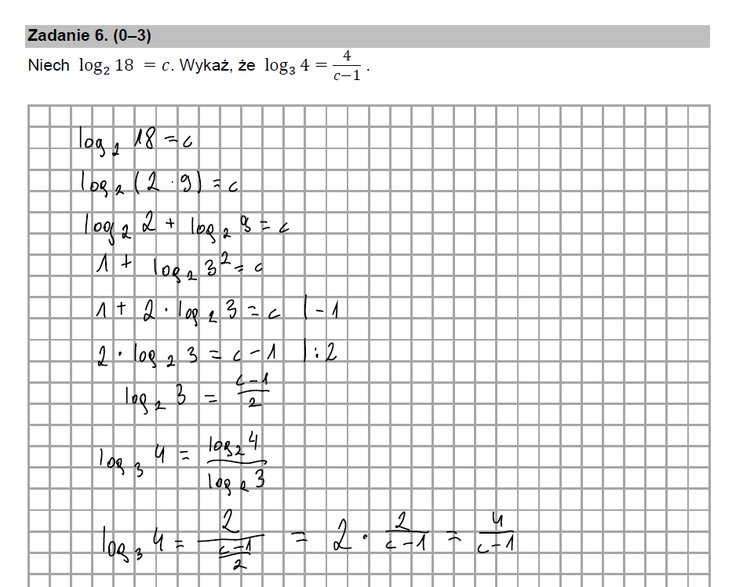 Zadanie 6 na egzaminie maturalnym z matematyki – poziom rozszerzony