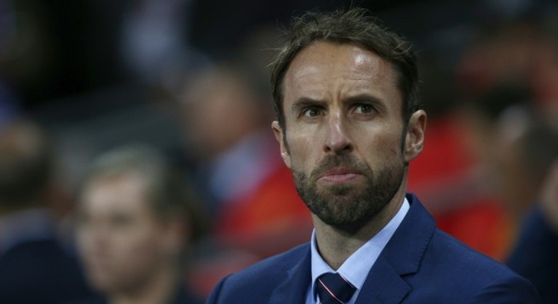 England's Interim manager Gareth Southgate watches his players from the touchline during the friendly international football match between England and Spain at Wembley Stadium, north-west London, on November 15, 2016