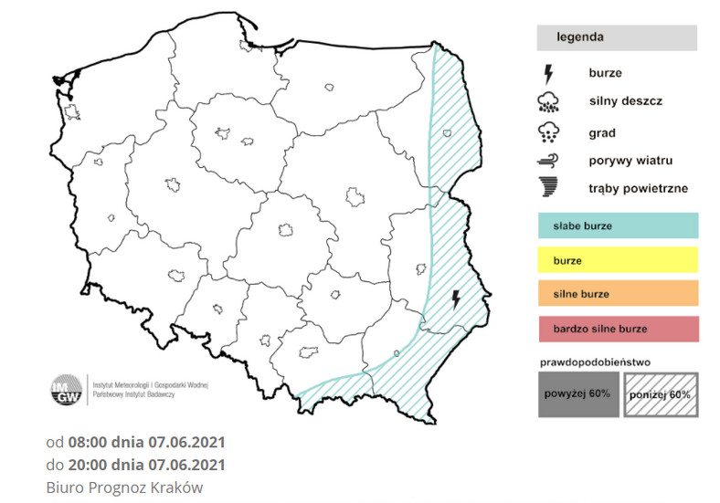 W poniedziałek burze możliwe są tylko na wschodzie i w Tatrach (IMGW)
