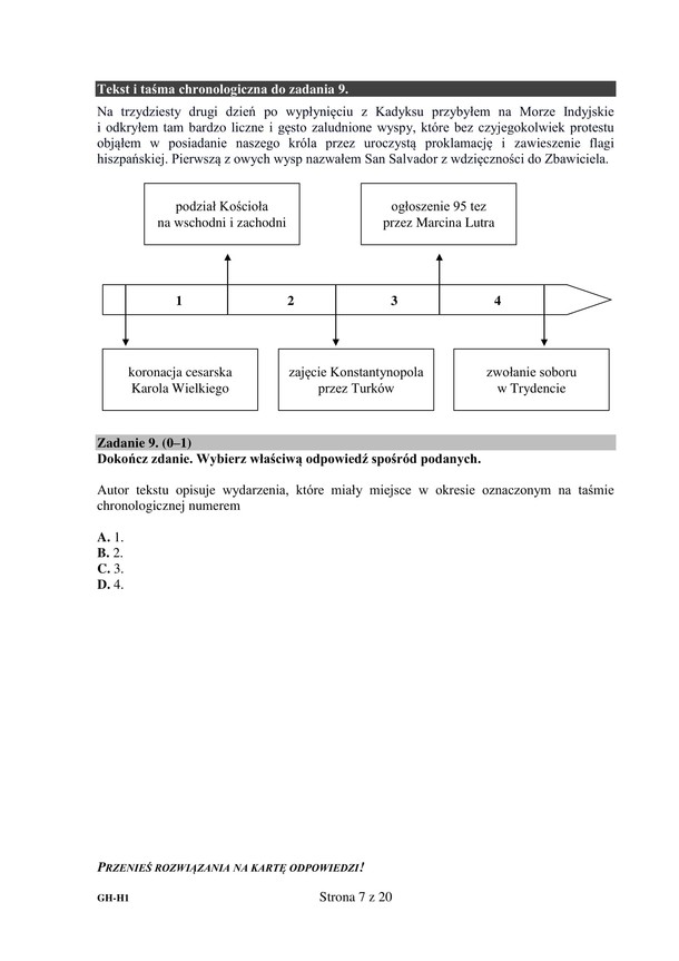 Arkusze egzamin gimnazjalny historia