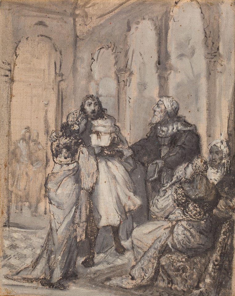 Maurycy Gottlieb, "Sita, Natan i Sułtan" z cyklu "Natan Mędrzec" (1877)