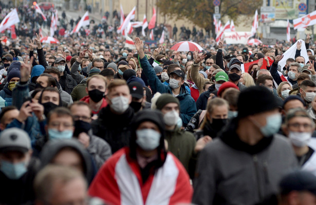 Protesty na Białorusi: Zatrzymano kilkadziesiąt osób