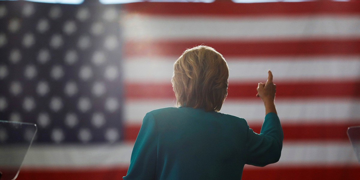 Democratic presidential nominee Hillary Clinton speaks at a rally at Truckee Meadows Community College in Reno, Nevada, on August 25, 2016.