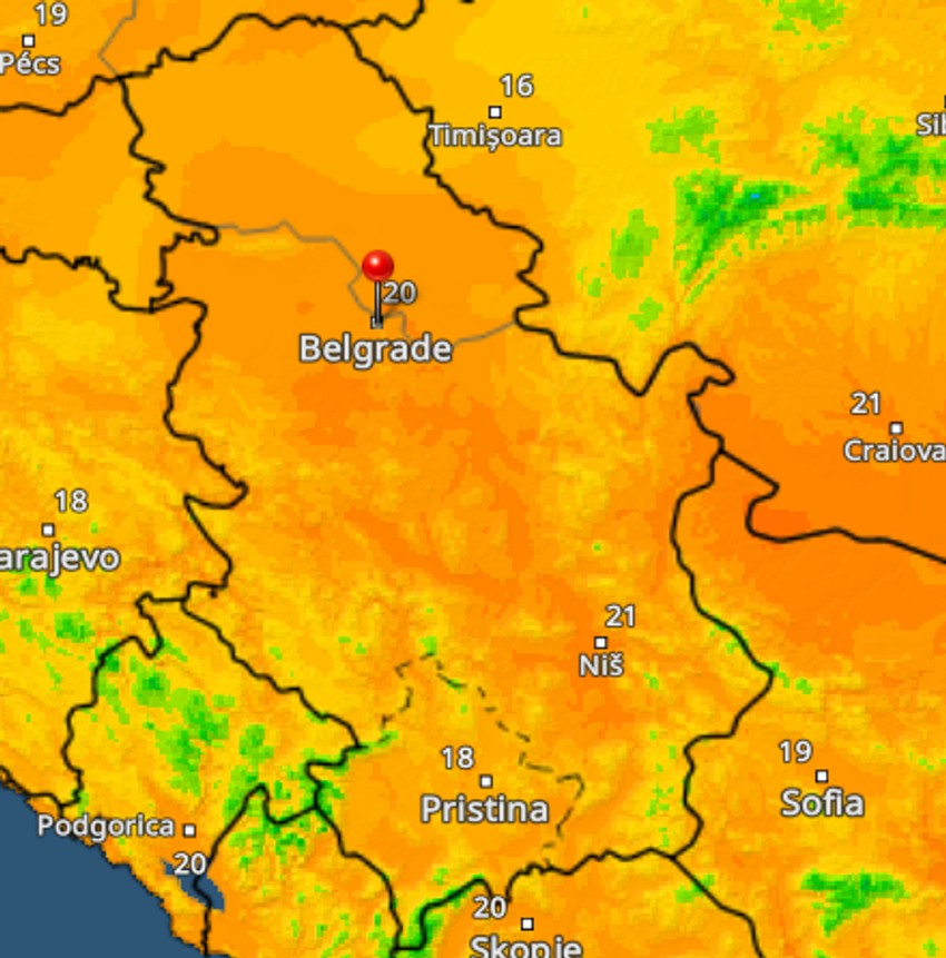 UV indeks u nedelju u 14. sati