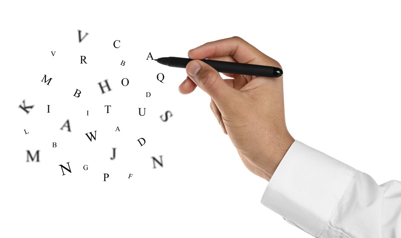 quiz ortografia ortograficzny Man,Writing,Letters,And,They,Flying,Away,On,White,Background,