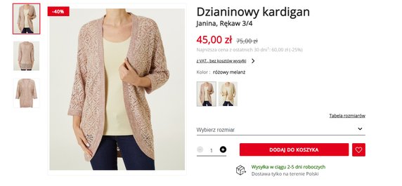 KIK Dzianinowy kardigan