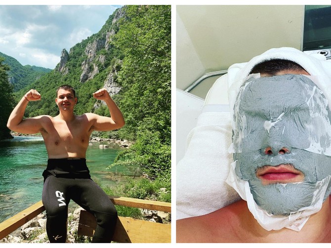 Viktor Živojinović sa "novim telom" i sa "tajlandskom" maskom na licu