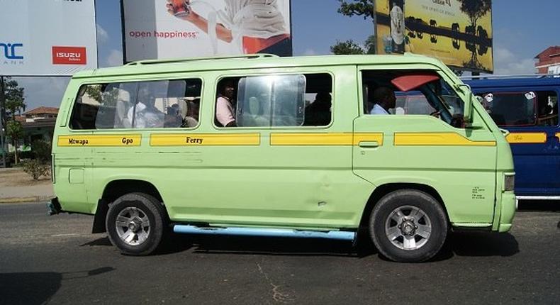 A 14-seater matatu in Mombasa, Kenya