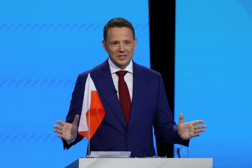 Rafał Trzaskowski podczas piątkowej debaty