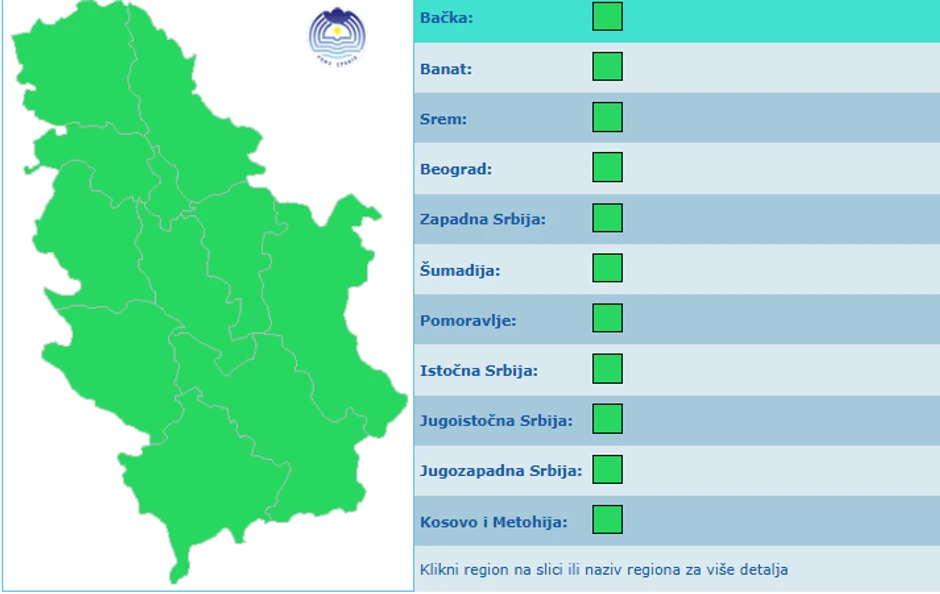 Bez upozorenja meteoalarma 9. i 10 maja u Srbiji