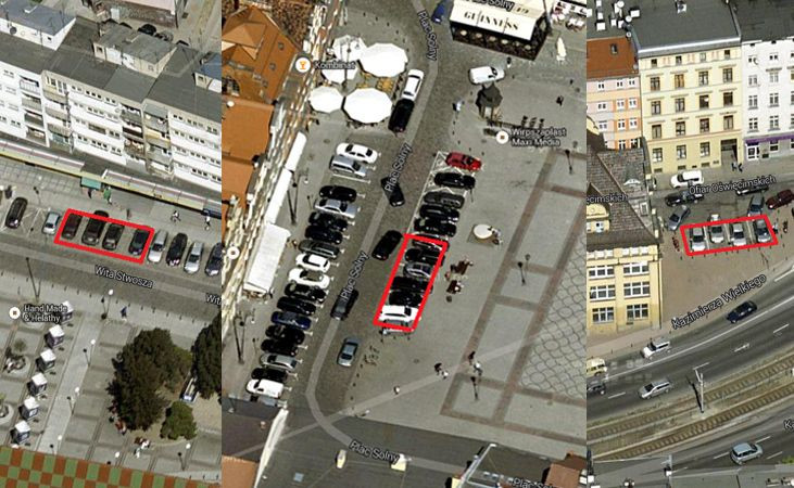 Przykładowe lokalizacje miejsc parkingowych dla aut elektrycznych we Wrocławiu