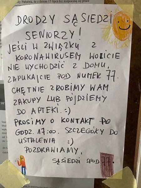 Koronawirus - sąsiedzka akcja / Twitter / SlawekMatczak