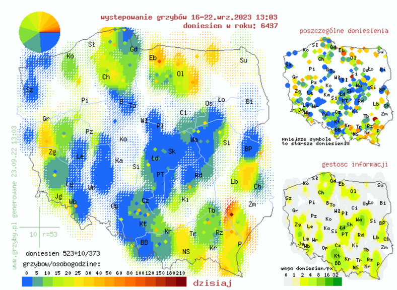 Mapa występowania grzybów