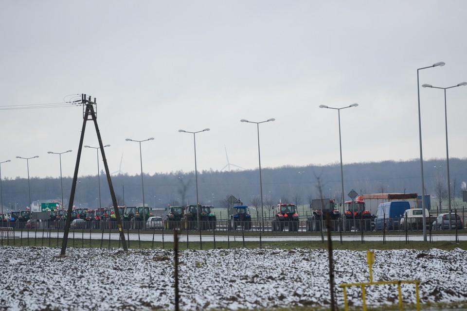 LESZNO PROTEST ROLNIKÓW BLOKADA DK NR 5 (Blokada dk nr 5)