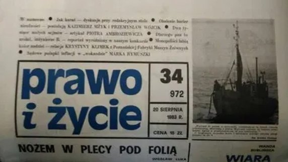 1980 r. – Na łamach "Prawa i Życia" ukazał się reportaż Marty Osiadacz o sprawie transpłciowego Jana M. który urodził się w latach 30. jako Janina. 