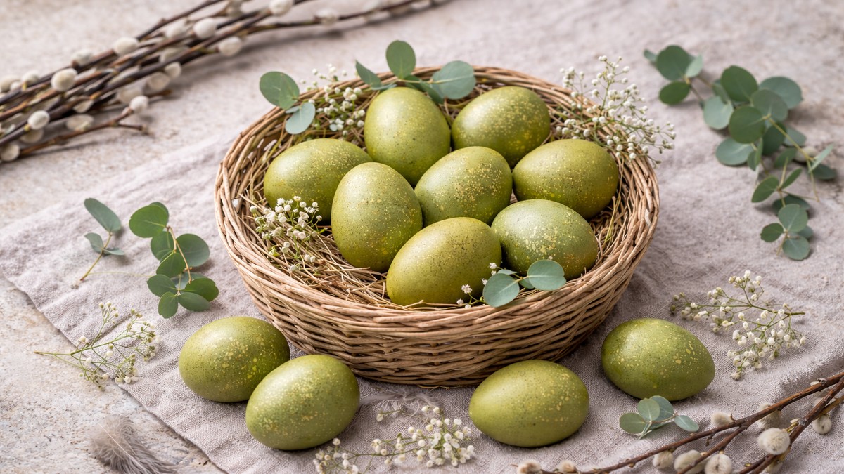 Ofarbajte jaja u najlepšu maslinasto zelenu boju sa 2 sastojka iz kuhinje