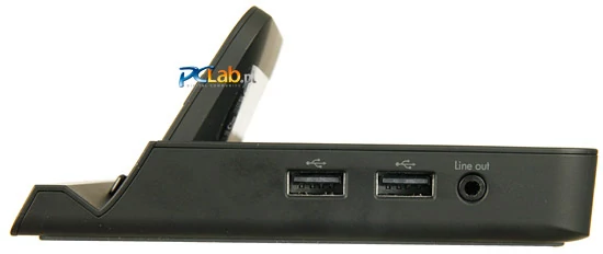 Prawa strona: dwa porty USB 2.0, gniazdo audio