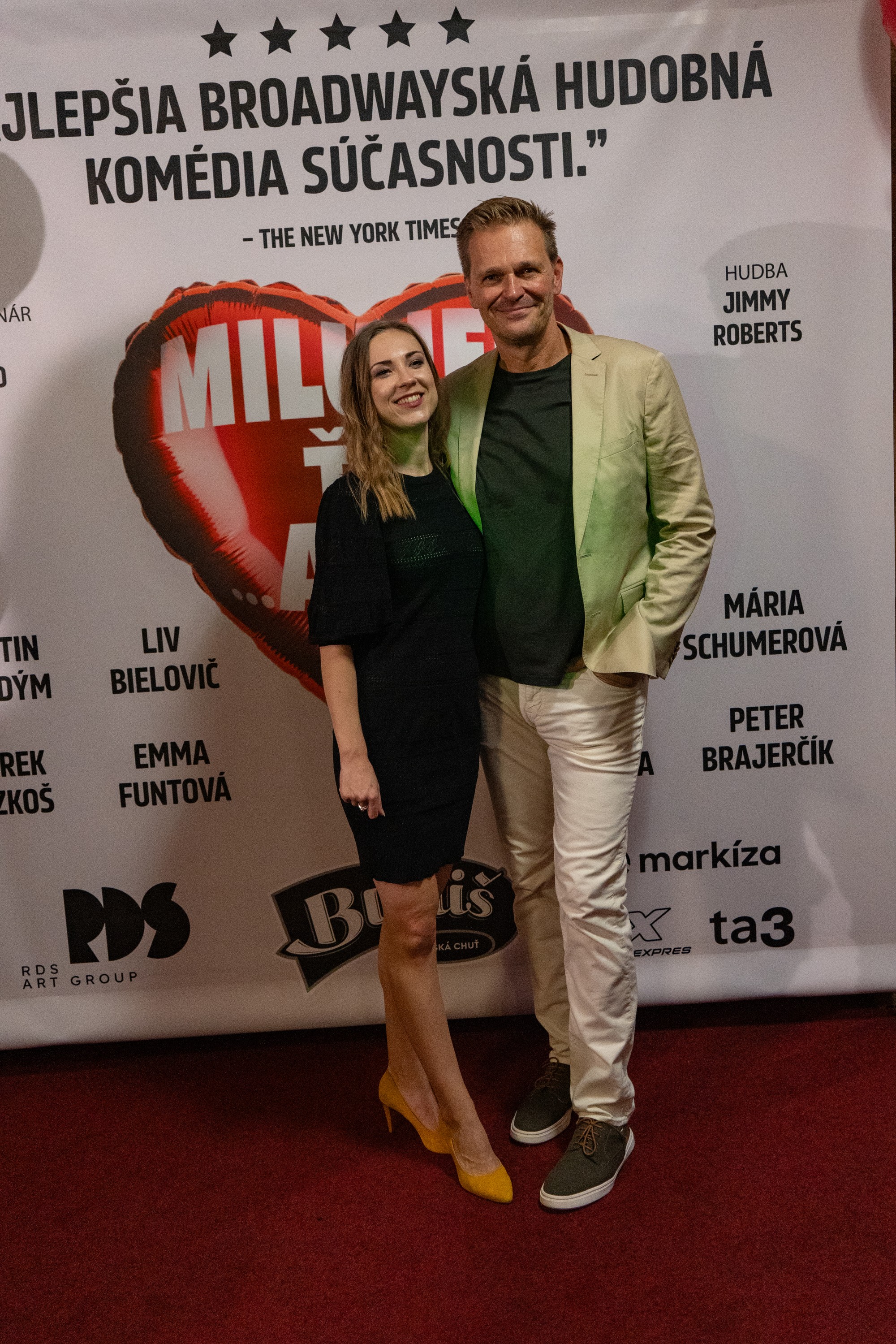 Premiéra muzikálu Milujem ťa, ale…: Martin Nikodým a Mária Schumerová.