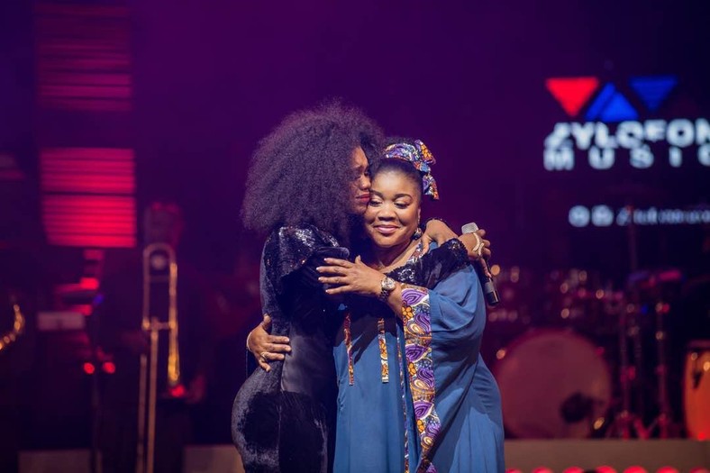 Becca with her mother 