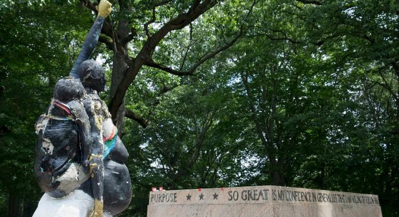 In Baltimore, the Robert E. Lee and Thomas J. Stonewall Jackson monument base remains, but the statues are gone