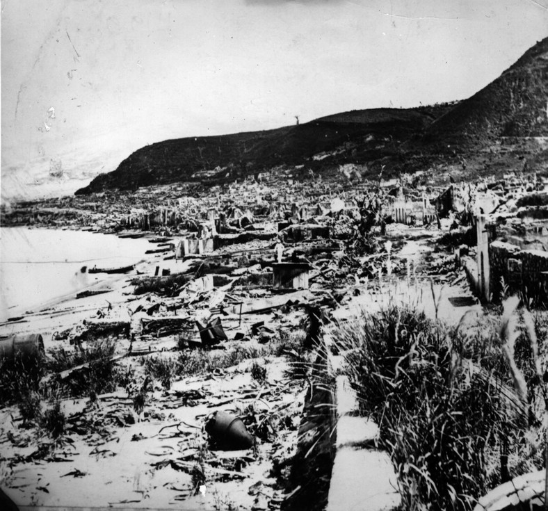 Saint-Pierre w ruinie po erupcji Montagne Pelee