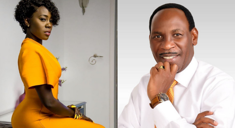 Singer Akothee  and KFCB Boss Ezekiel Mutua . Ezekiel Mutua offers Akothee 50K for being most improved artiste in Kenya 