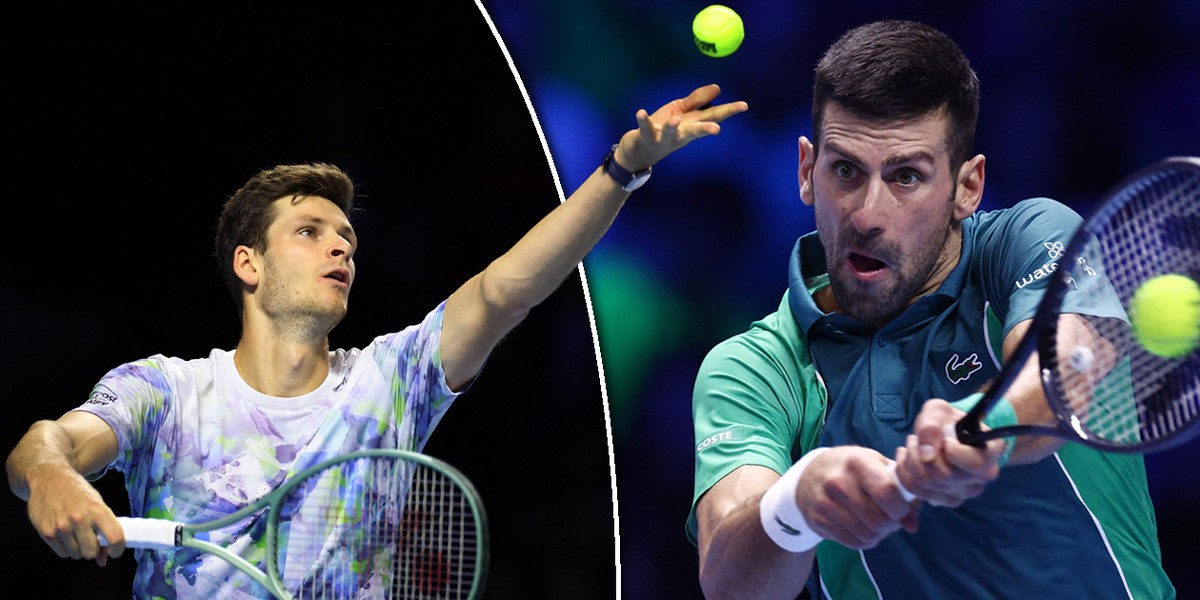 Polski hit ATP Finals, czyli starcie Huberta Hurkacza z Novakiem Djokoviciem. 