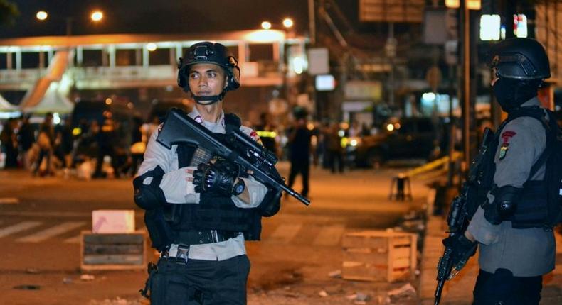 Indonesia's elite anti-terror squad was Thursday investigating a suicide bombing attack near a busy Jakarta bus station that killed three policemen.