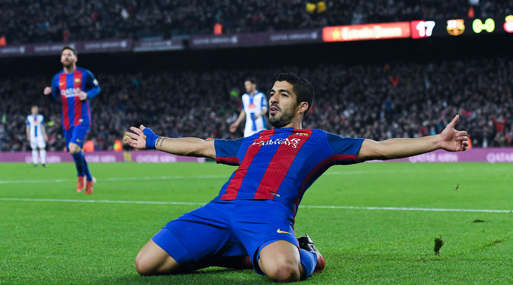 Luis Suárez, a Barcelona ásza 40 gólt szerzett/Fotó:Europress-Getty Images