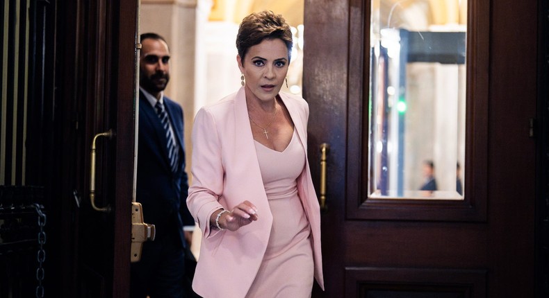 Arizona GOP Senate candidate Kari Lake leaving the Capitol in Washington, DC last month.Tom Williams/CQ-Roll Call via Getty Images