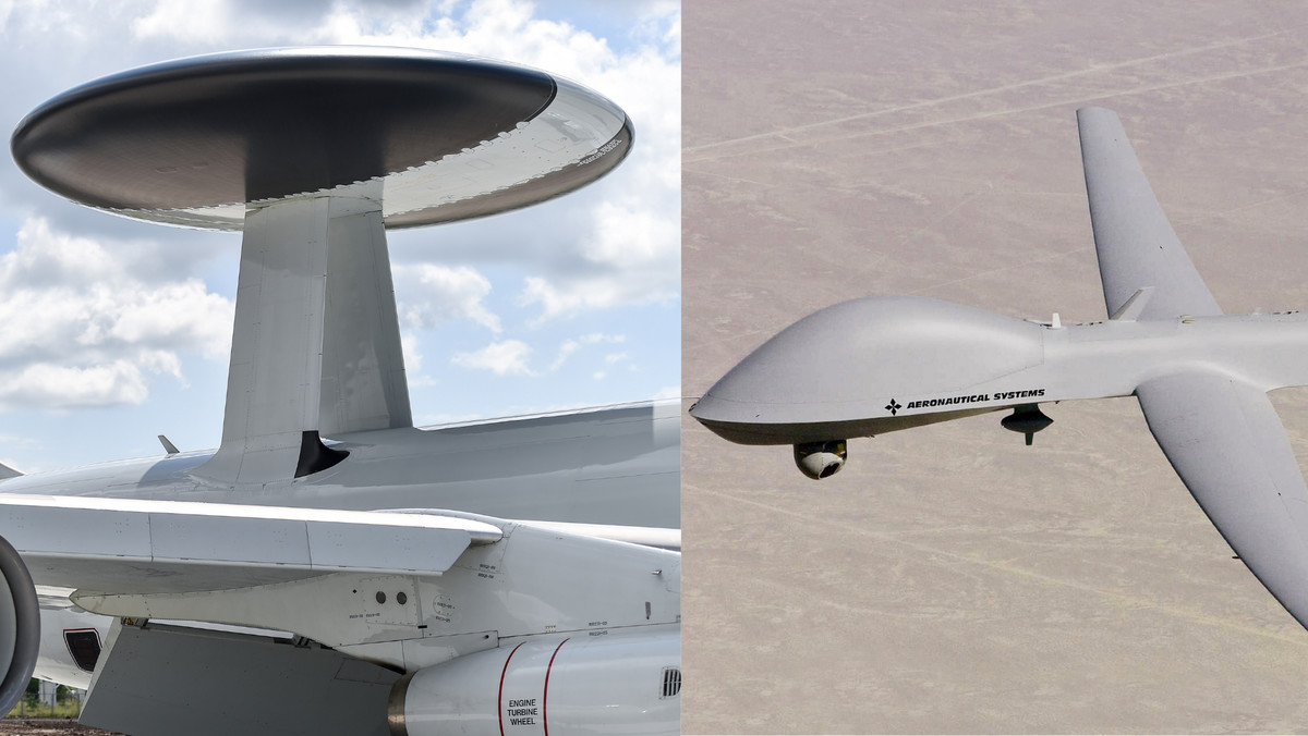 Dron MQ-1C Gray Eagle i samolot Boeing E-3 Sentry patrolują Polską granicę