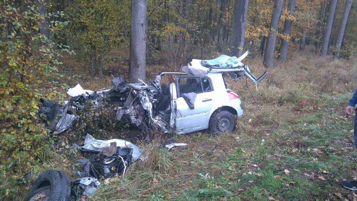 Około godz. 12 w okolicy Nowej Soli doszło do tragicznego wypadku. Kierowca renault zginął na miejscu.