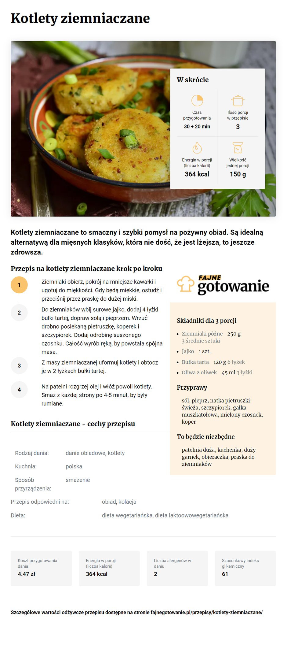 Kotlety ziemniaczane