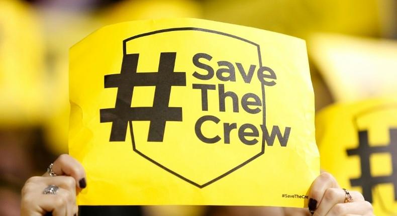 A fan of the Columbus Crew shows her support for keeping the team in the city