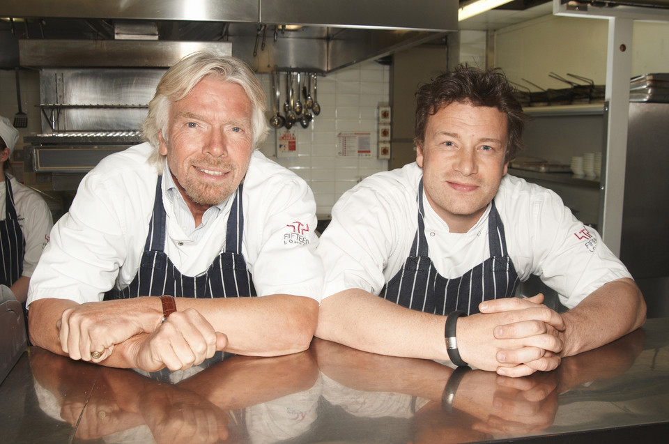 Richard Branson i Jamie Oliver / fot. Getty Images