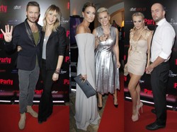 Seksowne dekolty, pepitka i suknie balowe: gwiazdy na urodzinach "Party"