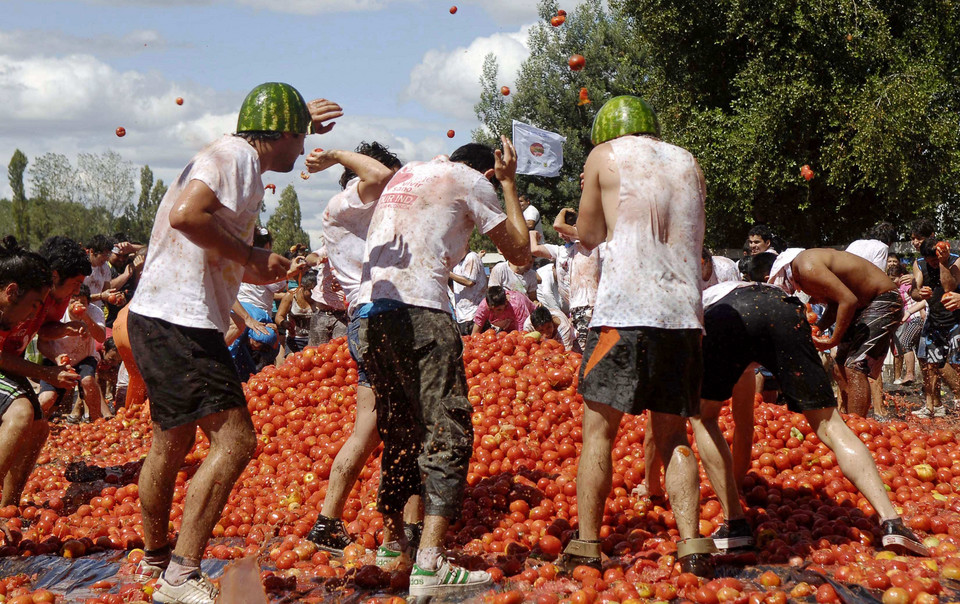Walka na pomidory na festiwalu w Chile