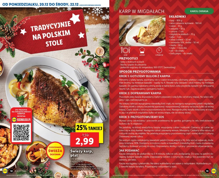 Lidl. Wyjątkowe promocje na święta. Karp, masło, mandarynki