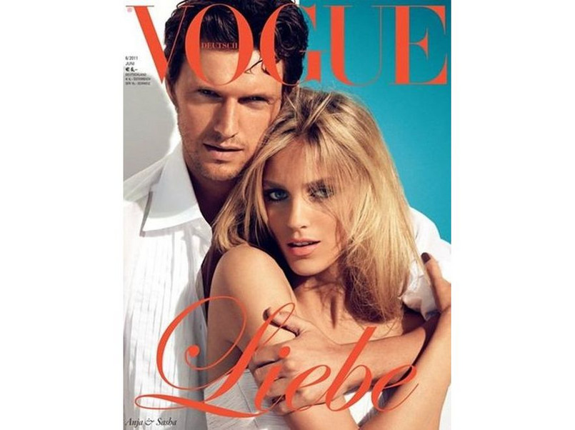 Anja Rubik i Sasha Knezevic na okładce niemieckiego „Vogue”