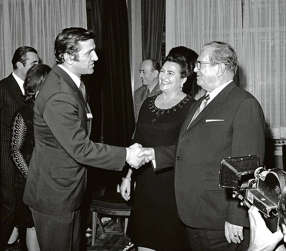 Bata Živojinović, Jovana Broz i Josip Broz 