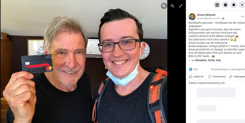 Simon Milewski i Harrison Ford