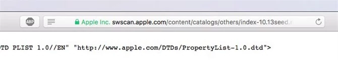Przykładowy URL z macOS 10.13